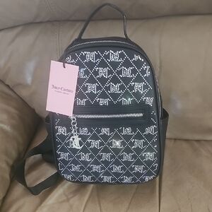 Juicy Couture Black and White Rhinestone Backpack